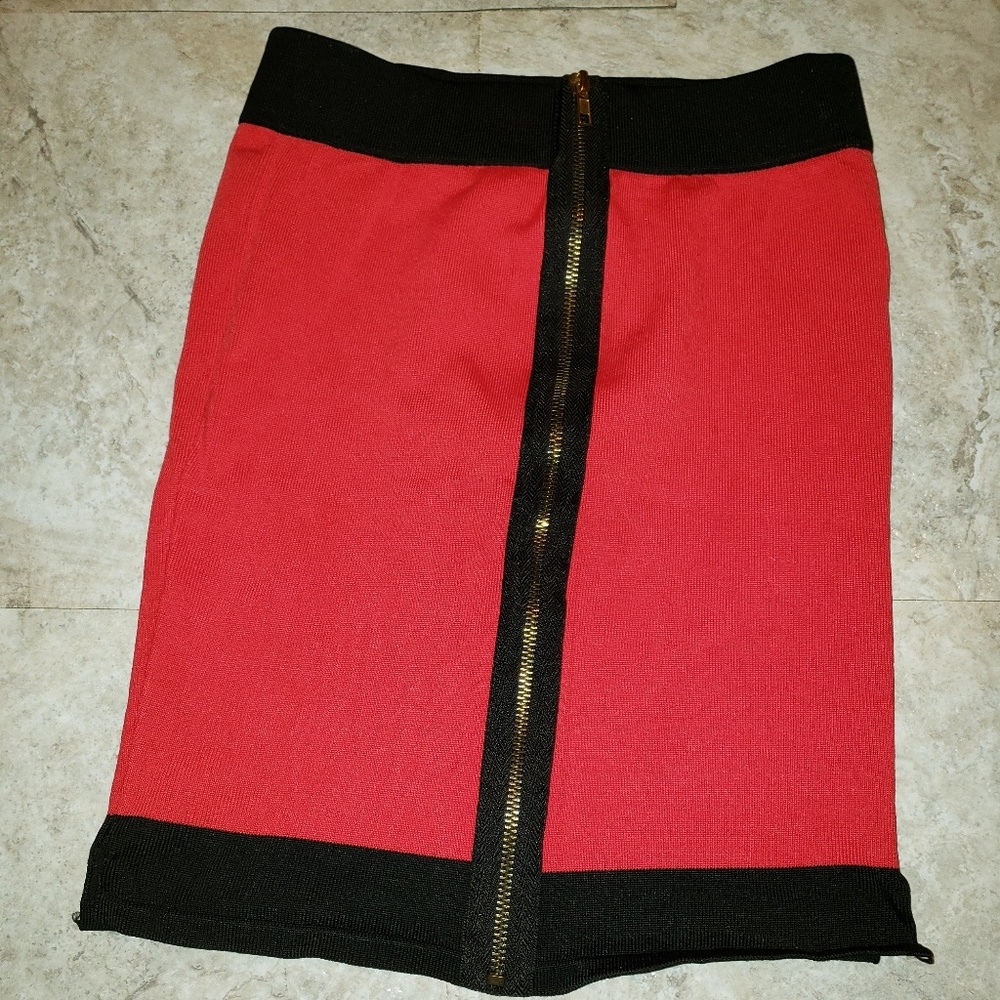 Red pencil skirt
